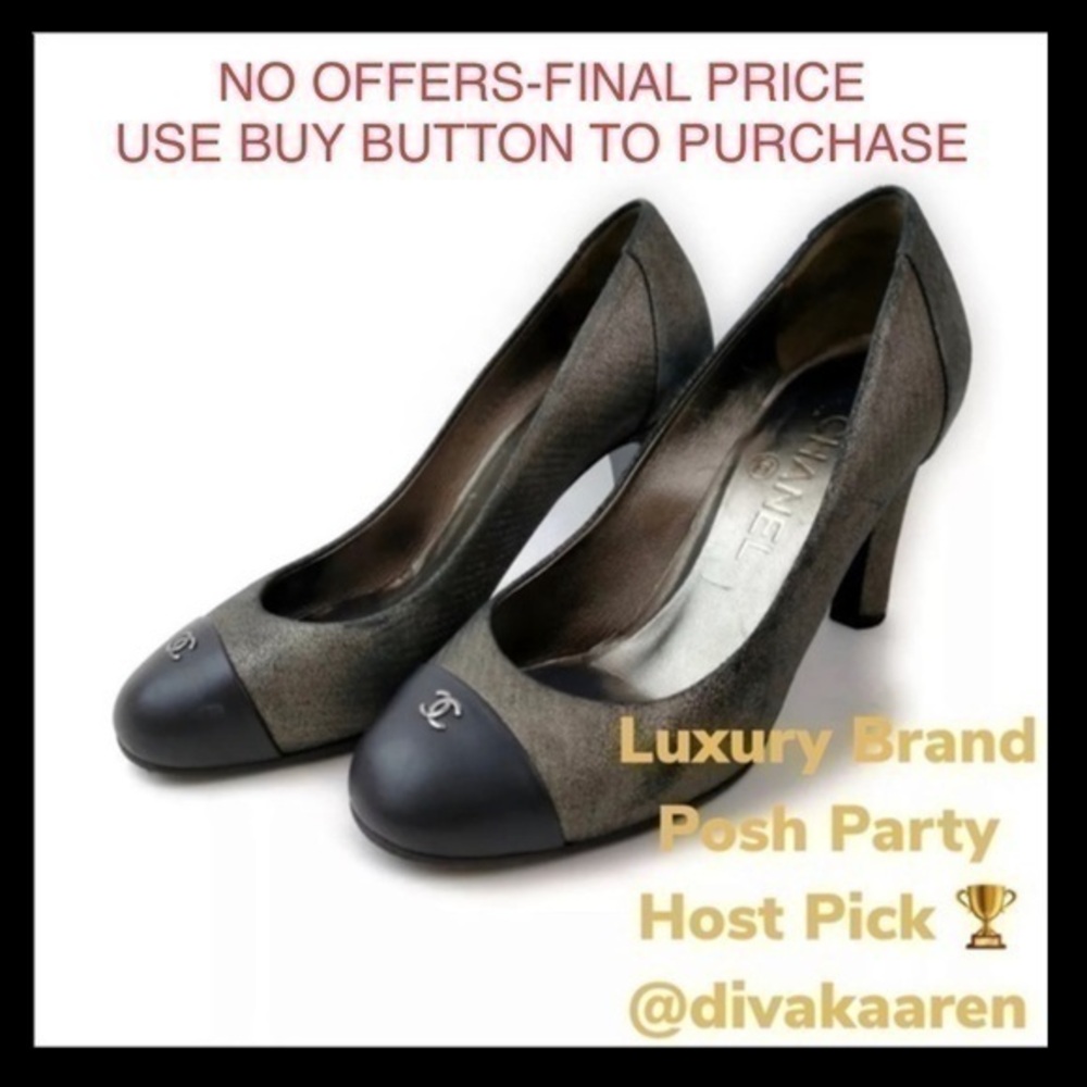 Chanel Black and Gray Pumps